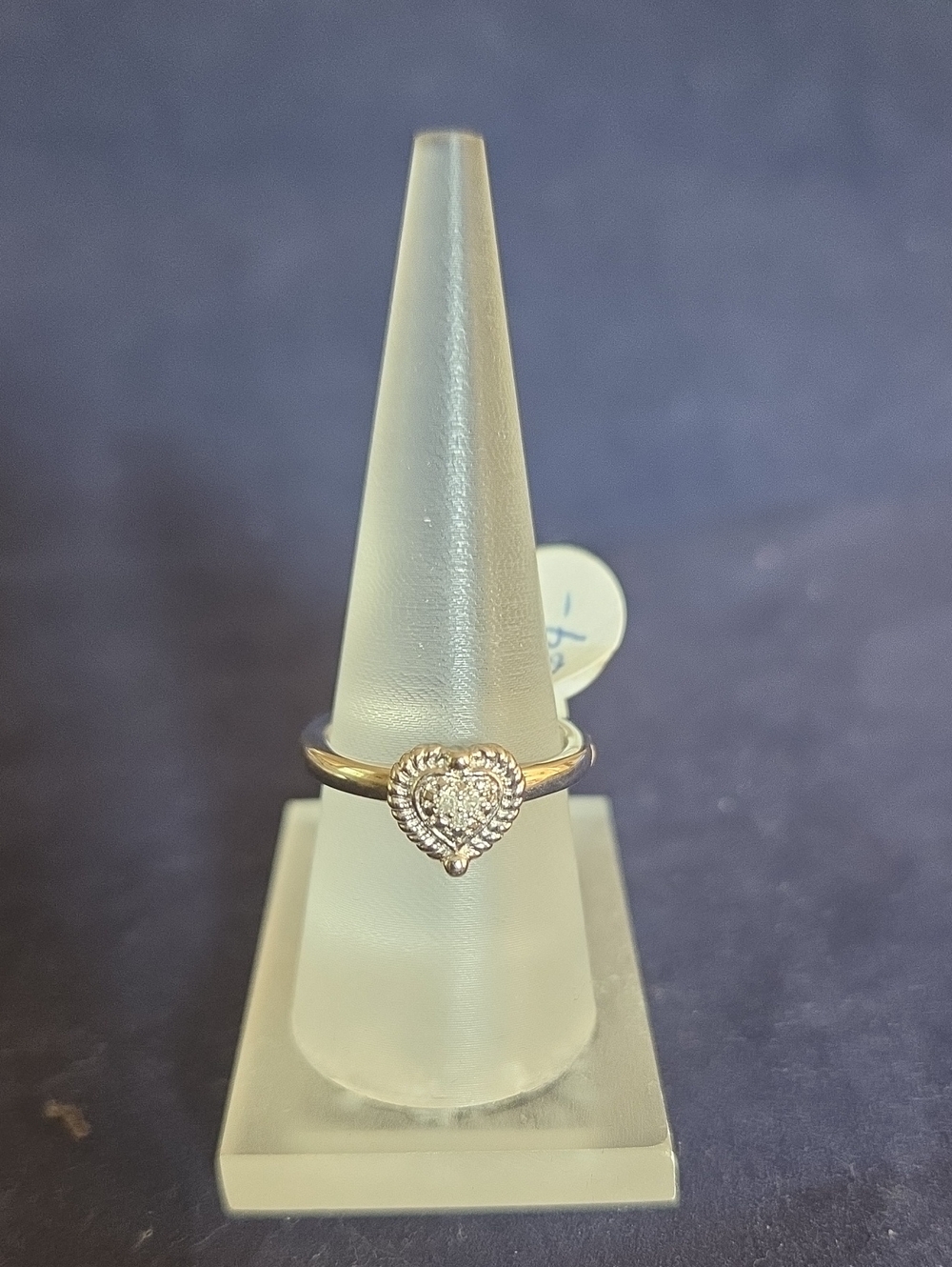Heart Pavé Diamond Accent Ring in Silver